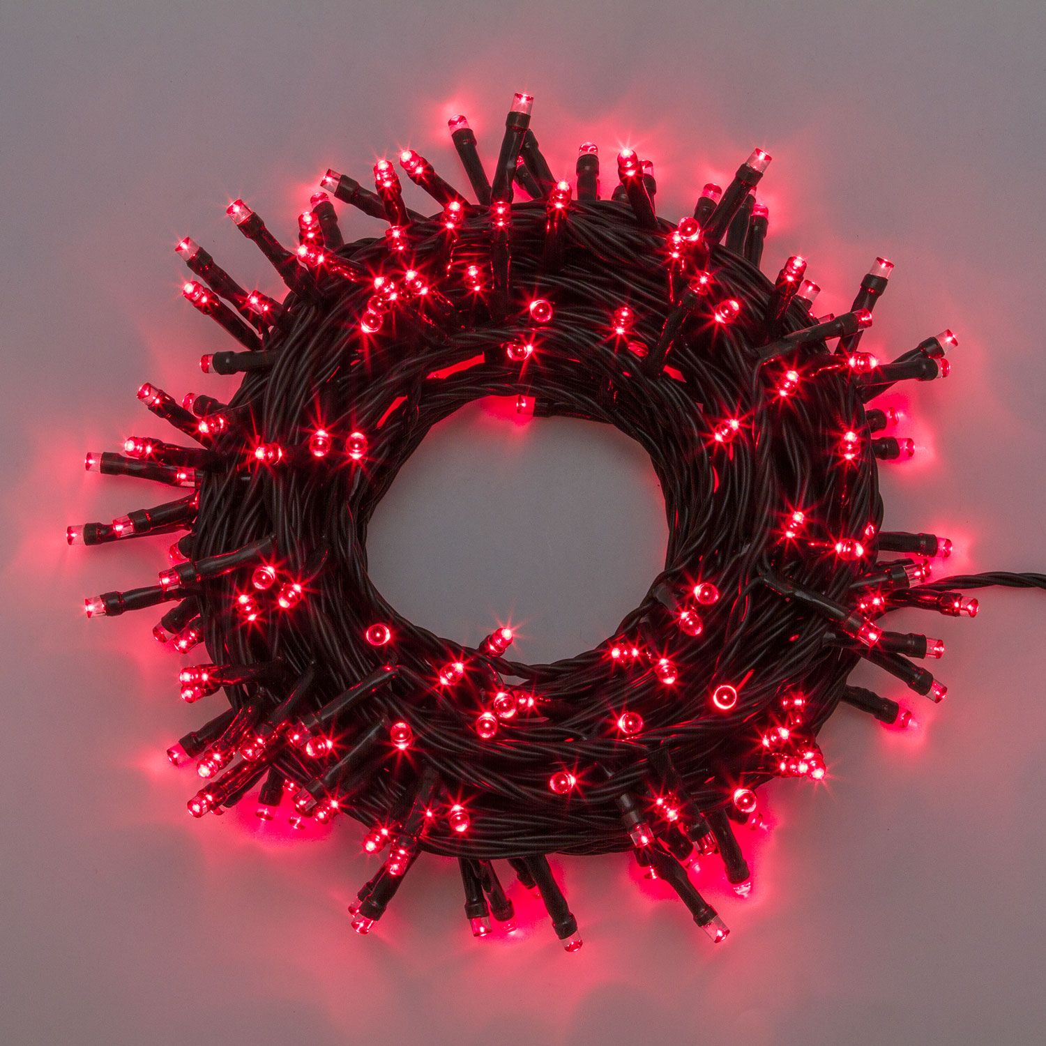 Lichterkette 12,8 m, 320 LEDs rot, grünes Kabel