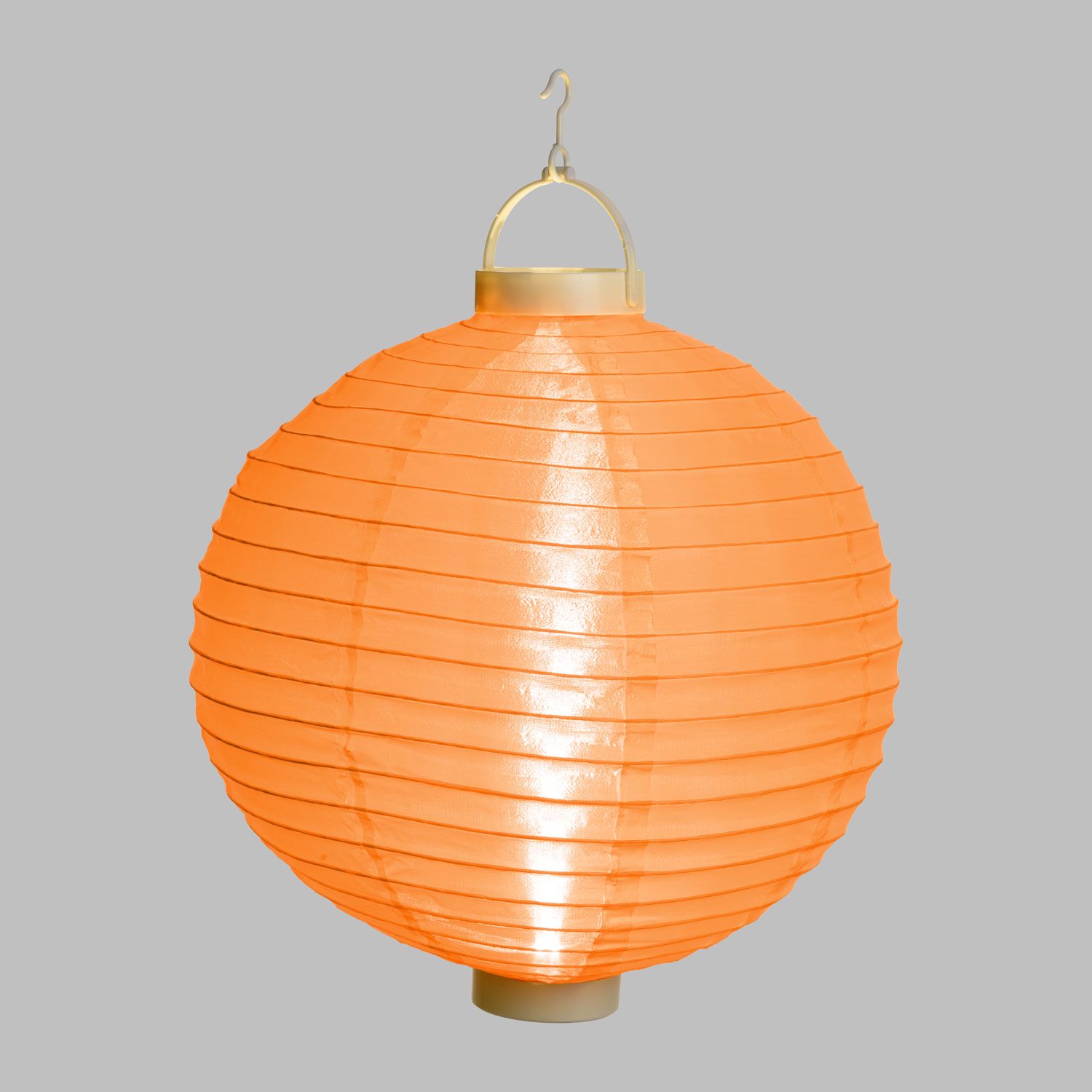 Orangener LED-Lampion Ø 30 cm, warmweißes Licht